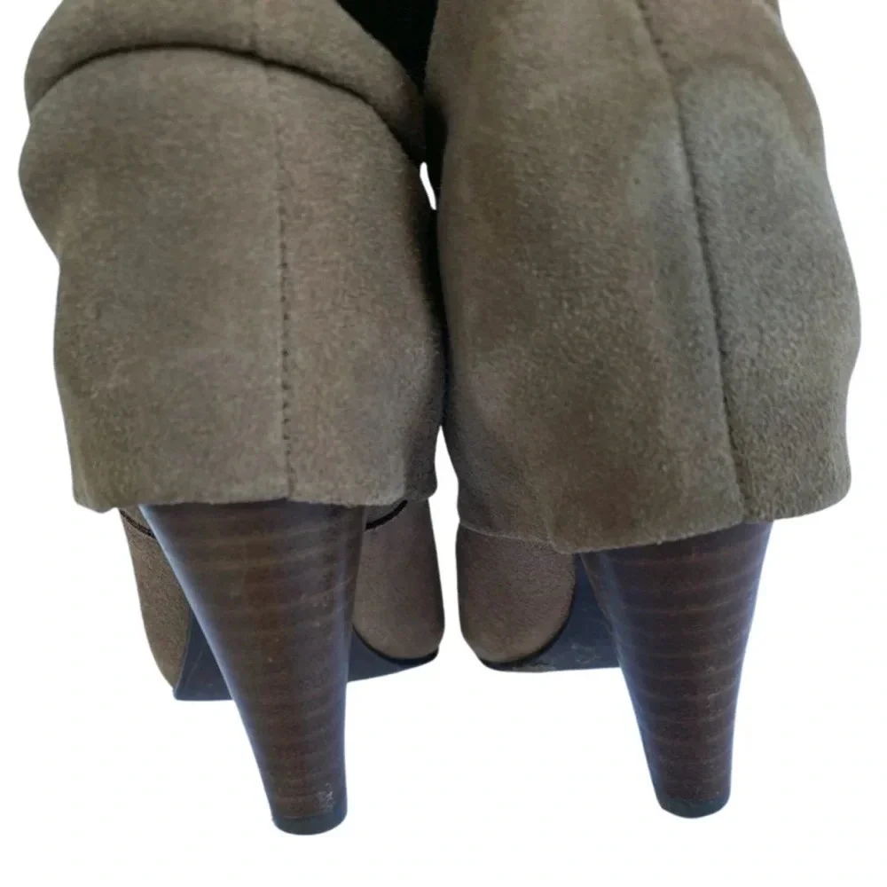 Steve Madden, Carlsen, Slouch Cuffed Suede Ankle‎ Bootie, Brown, Tan